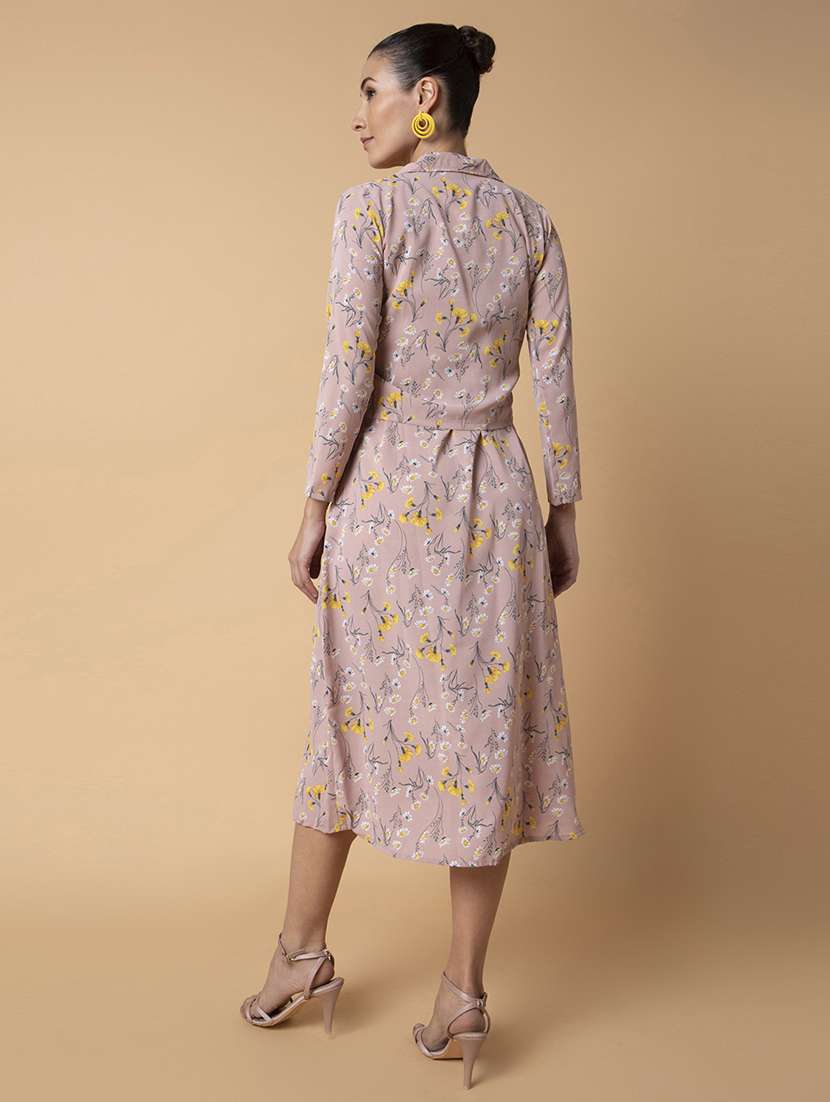 women floral printed a-line dress with shrug - 21514552 -  Standard Image - 3