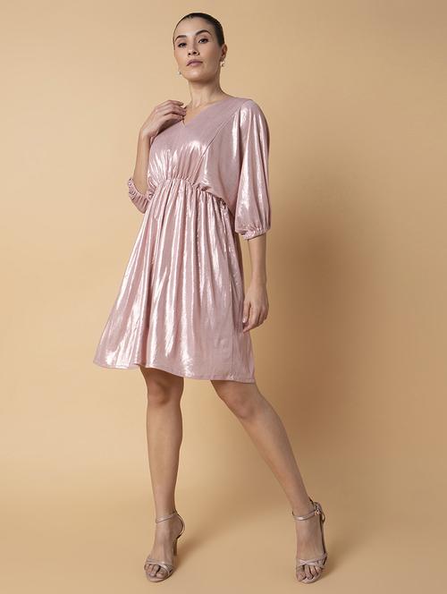 women self design v neck a-line dress - 21514572 - Standard Image - 0