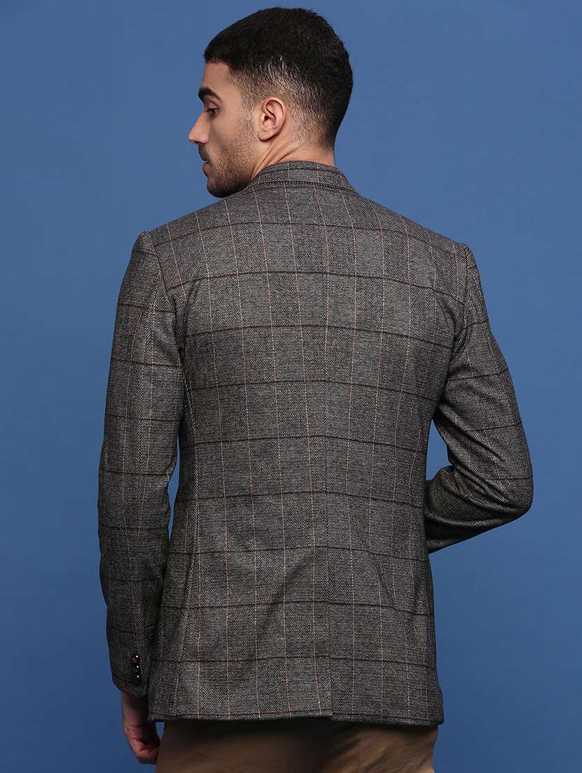 men checks single breasted casual blazer - 21514574 -  Standard Image - 3