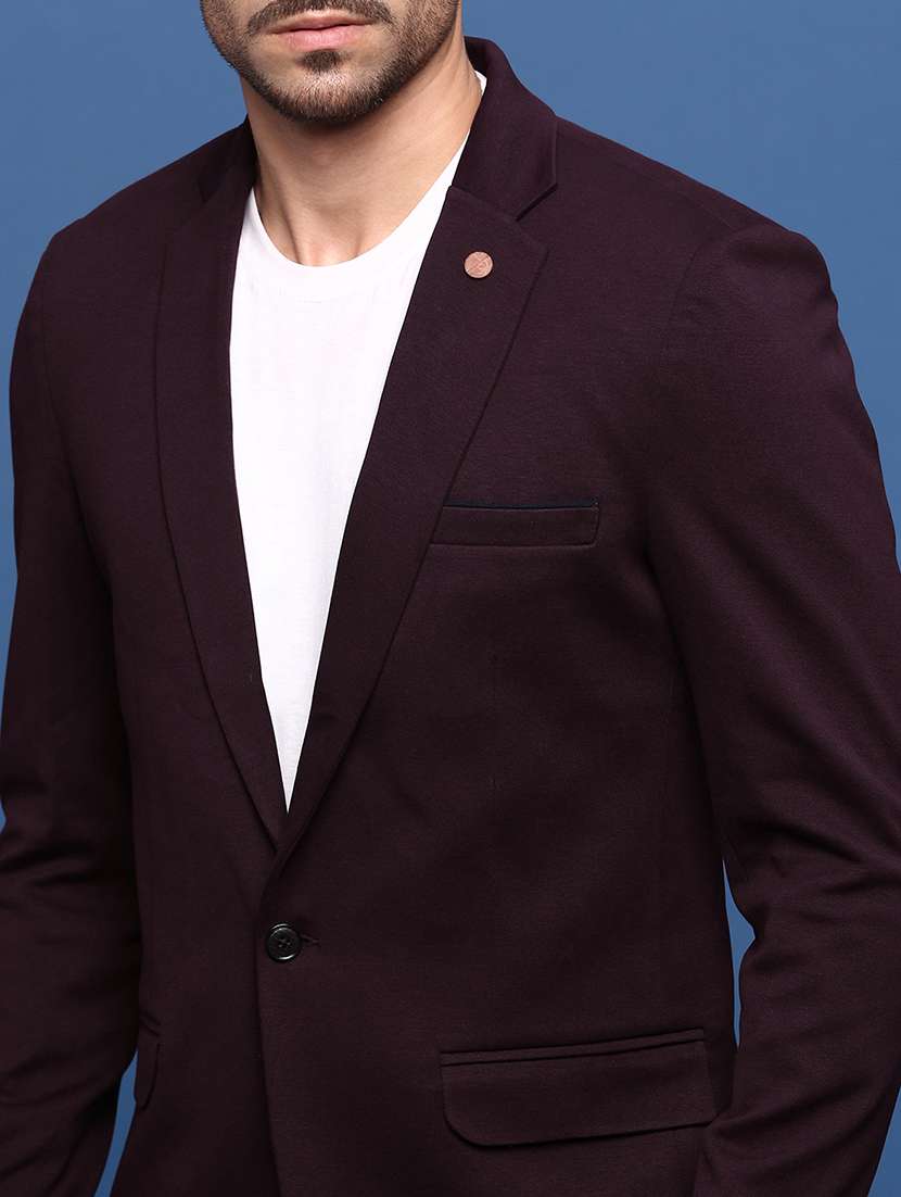 men purple solid casual blazer - 21514577 -  Standard Image - 5