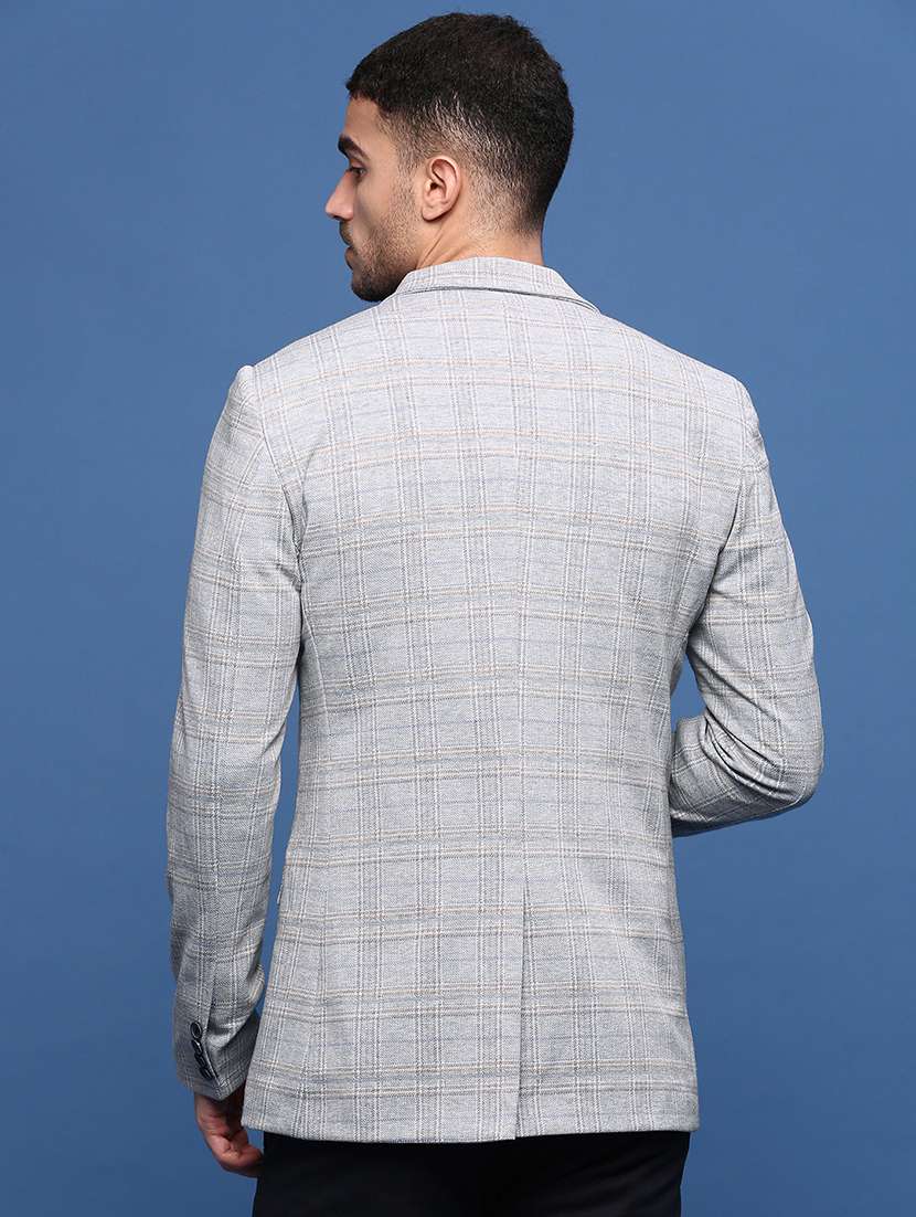men long sleeve checks casual blazer - 21514579 -  Standard Image - 3