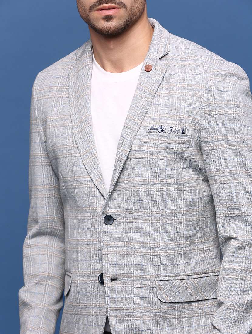men long sleeve checks casual blazer - 21514579 -  Standard Image - 5