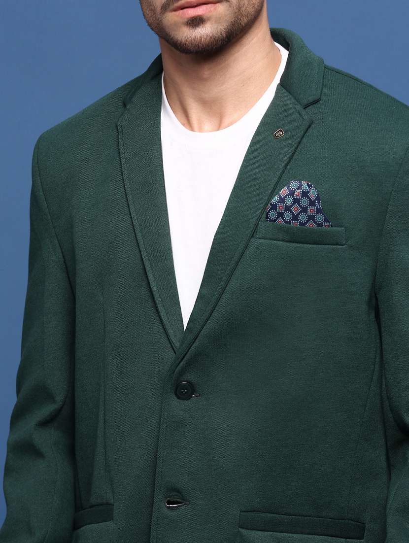 men green single breasted casual blazer - 21514585 -  Standard Image - 5