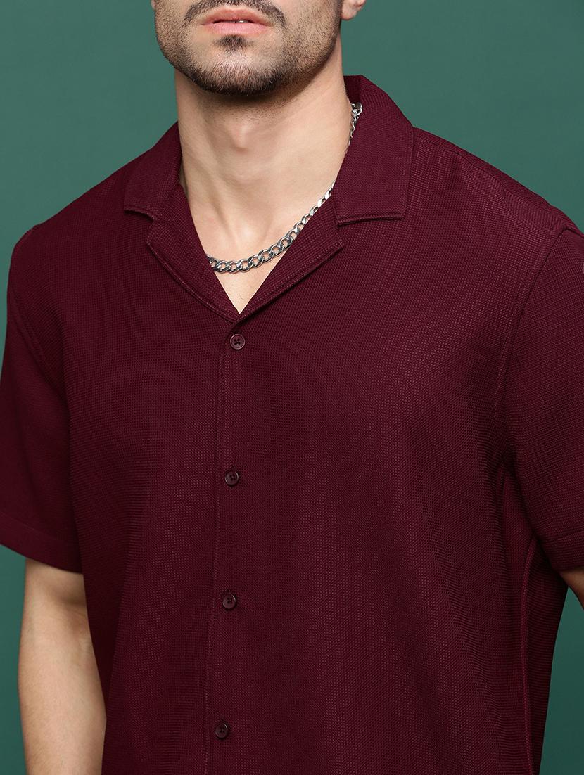 men red cotton blend shirt & shorts co-ord set - 21514637 - Standard Image - 5