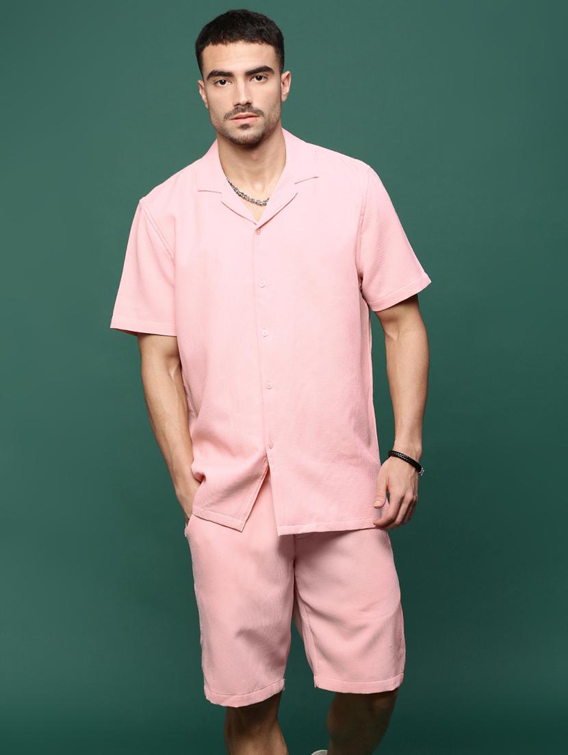 men pink solids co-ord sets - 21514638 - Zoom Image - 0