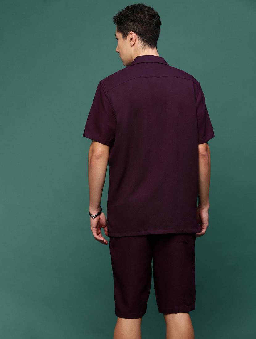 men purple solids co-ord sets - 21514642 - Standard Image - 3