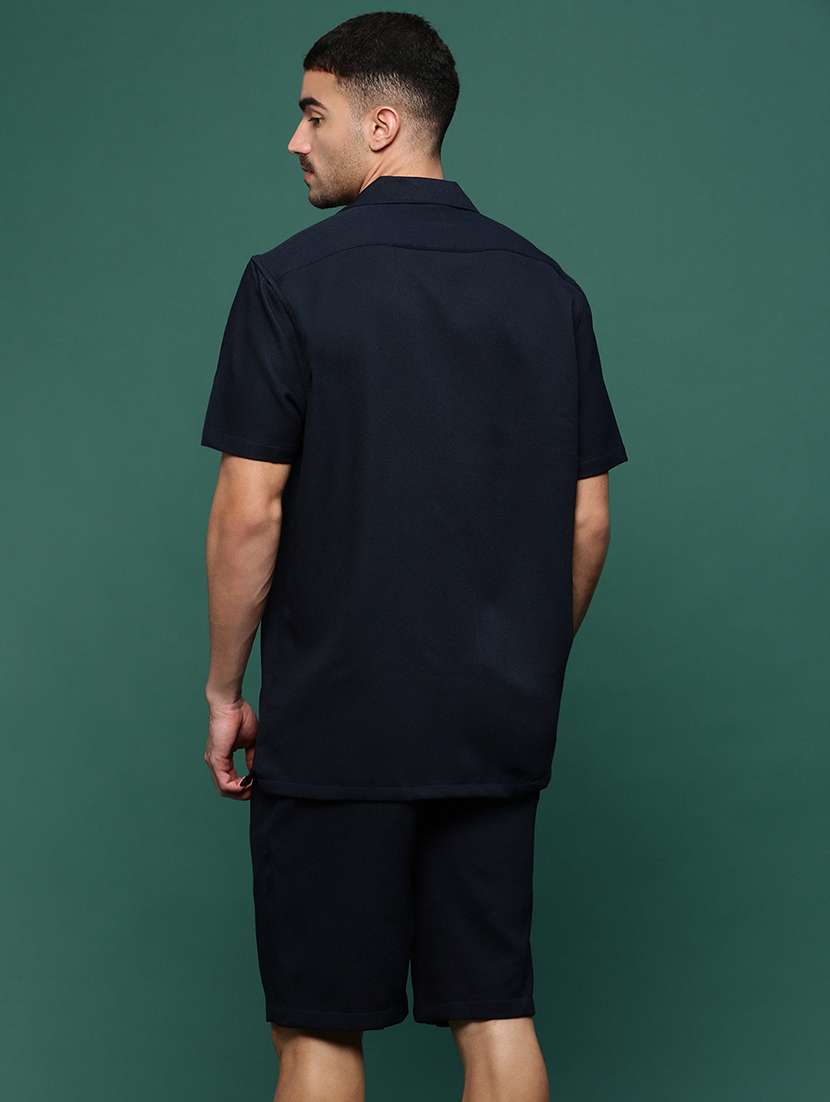 men blue solid co-ord set - 21514643 -  Standard Image - 3