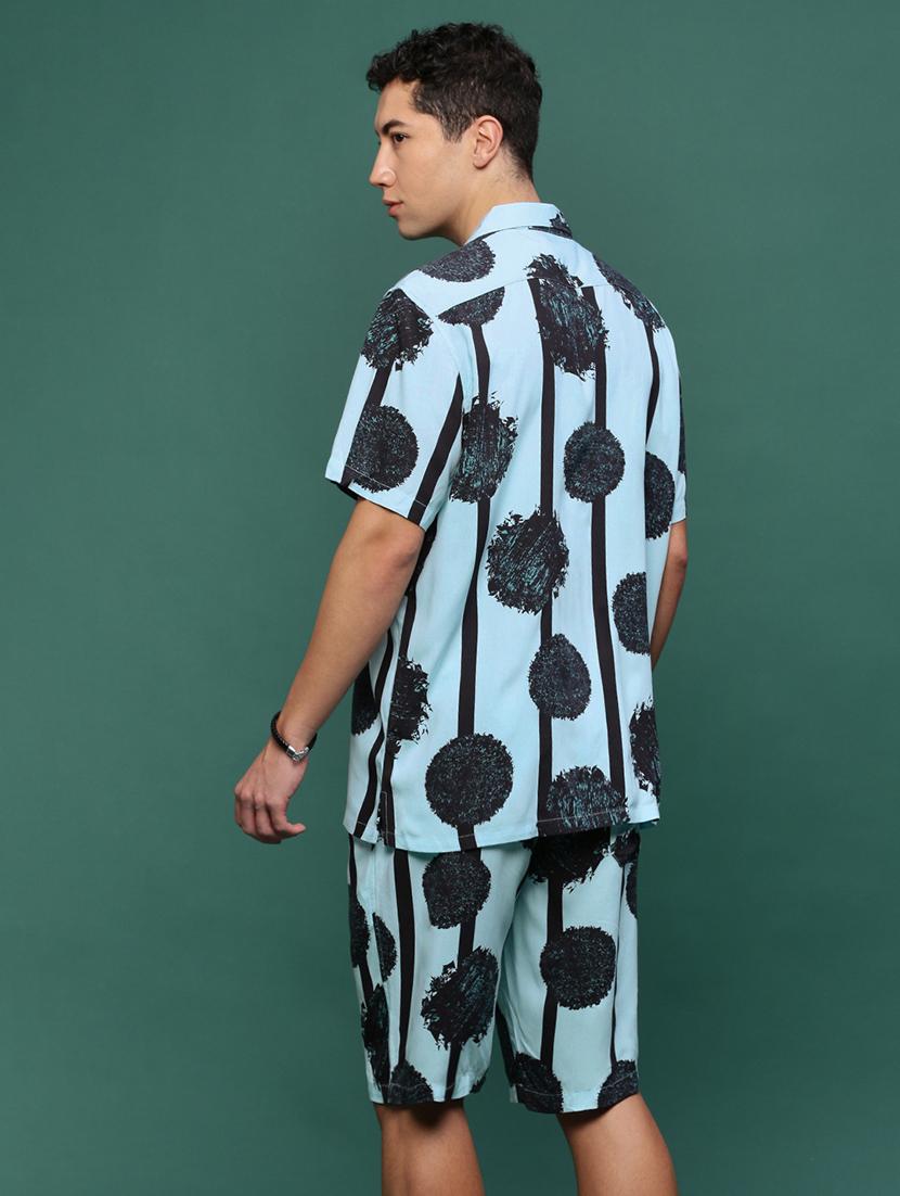 men blue printed co-ord sets - 21514655 - Standard Image - 3