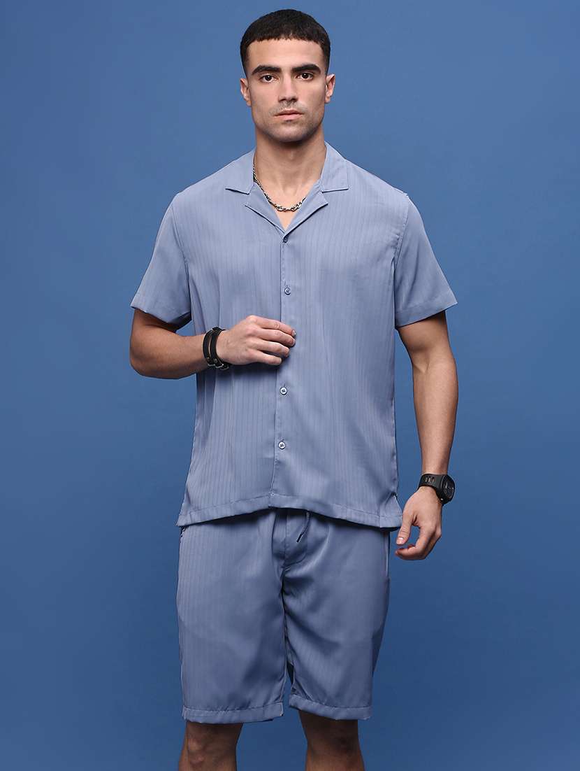 men purist blue self design co-ord sets - 21514668 - Zoom Image - 0