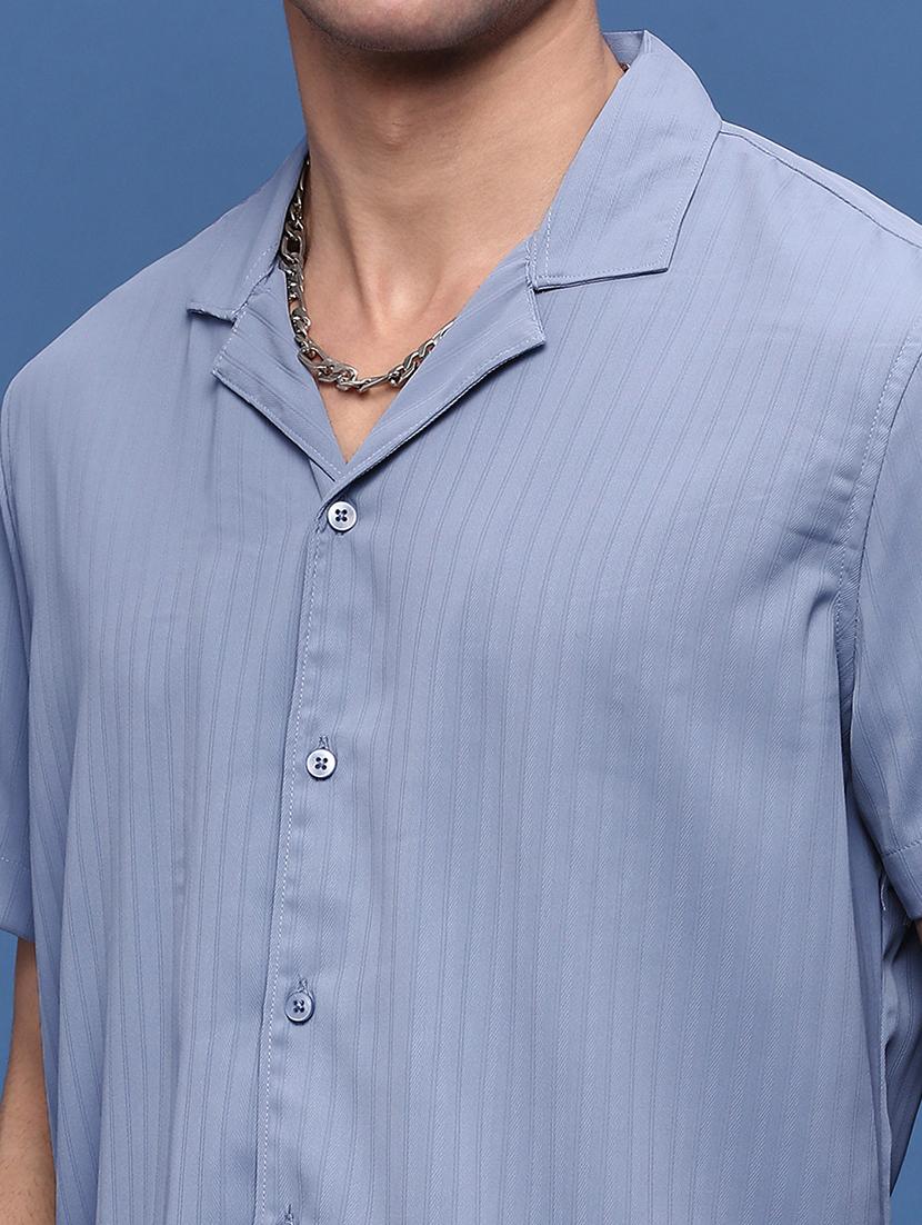 men purist blue self design co-ord sets - 21514668 - Standard Image - 5
