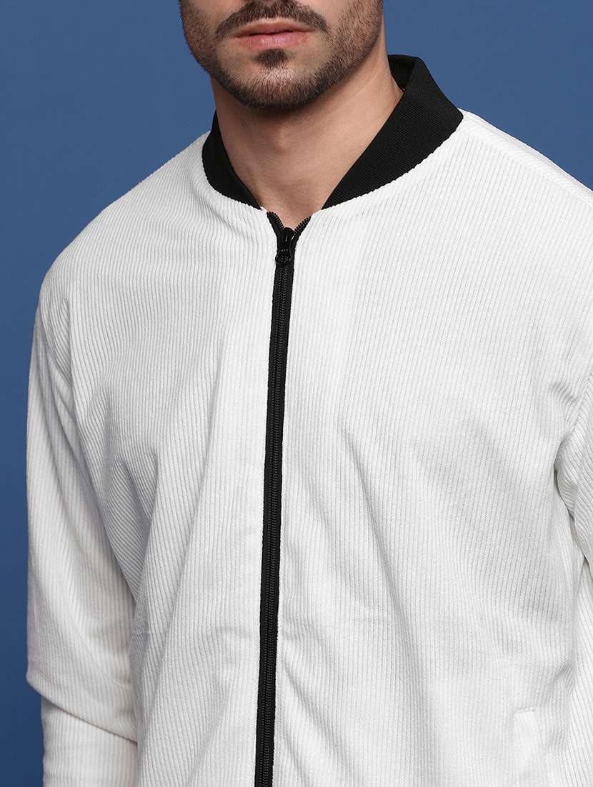 men long sleeve solid bomber jacket - 21514672 -  Standard Image - 5