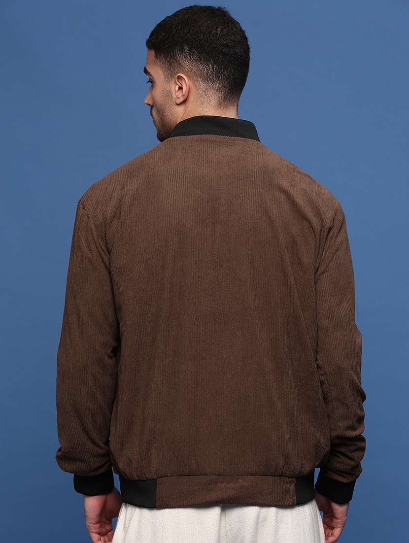 men long sleeve solid bomber jacket - 21514676 -  Standard Image - 3
