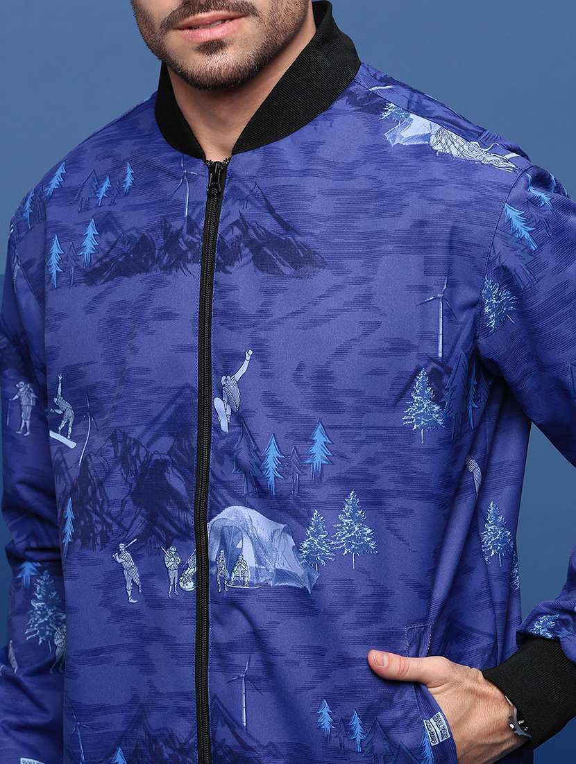 men blue graphic bomber jacket - 21514677 -  Standard Image - 5