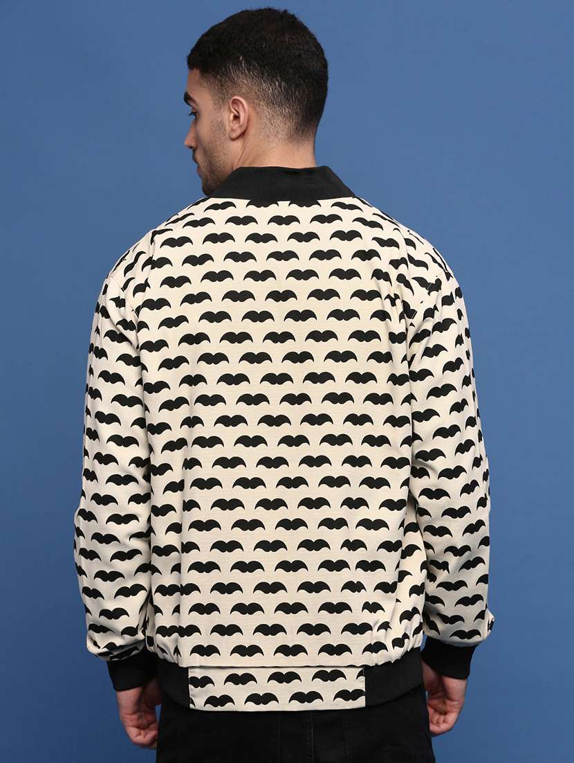 men cream printed bomber jacket - 21514678 -  Standard Image - 3