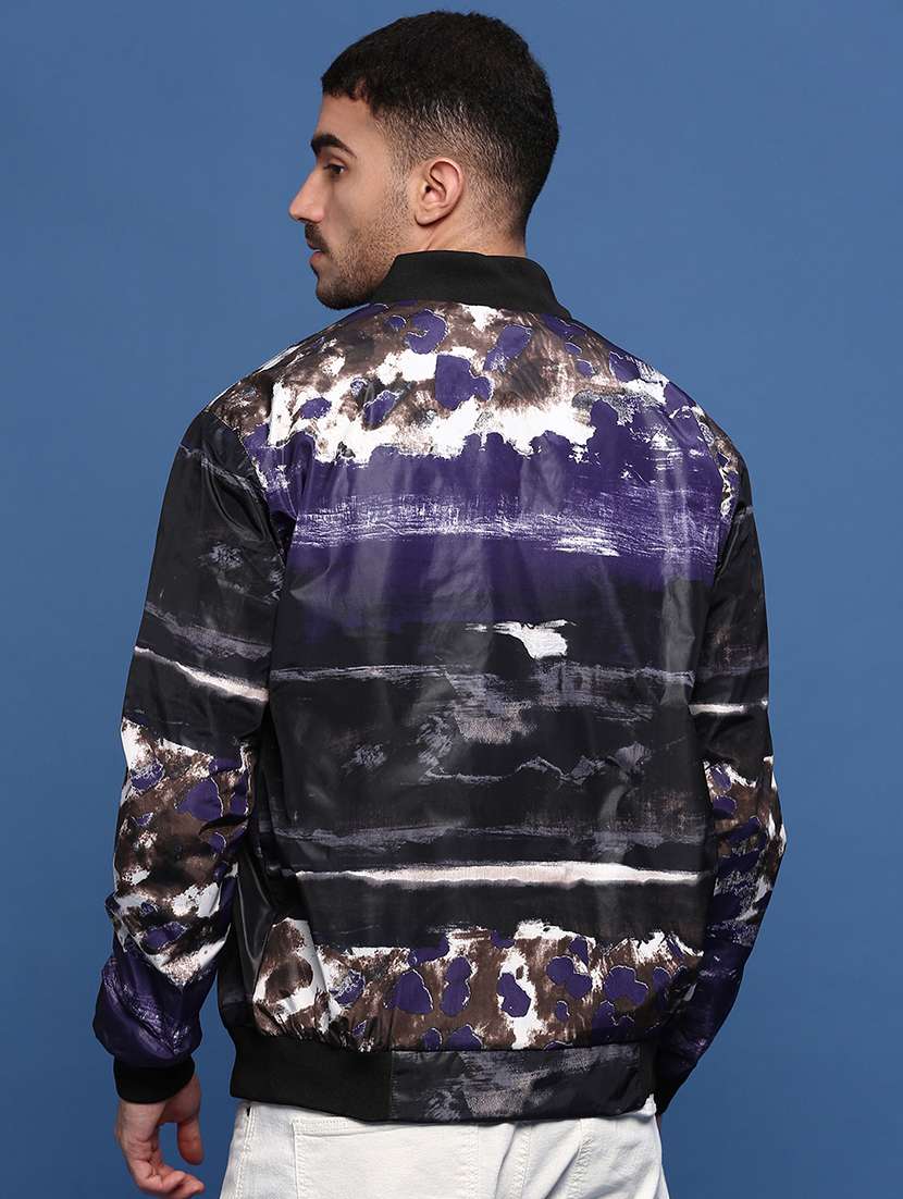 men long sleeve abstract printed bomber jacket - 21514680 -  Standard Image - 3
