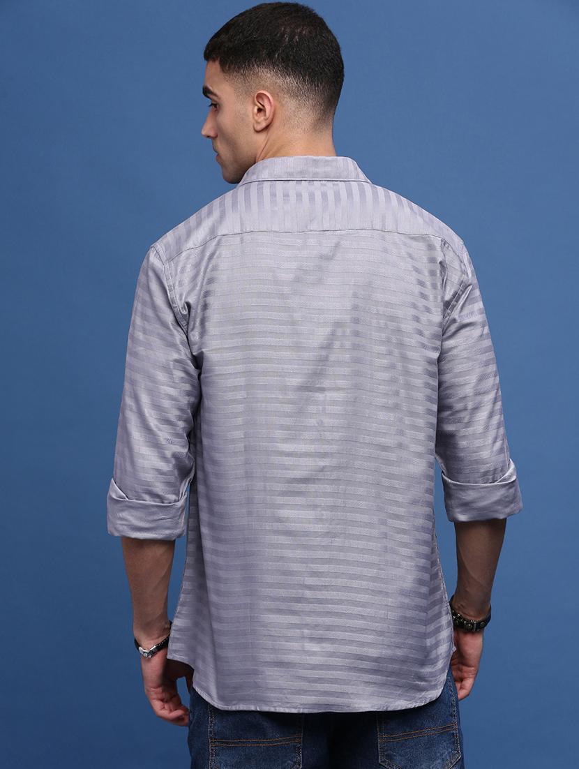 men collared stripes casual shirt - 21514696 - Standard Image - 3
