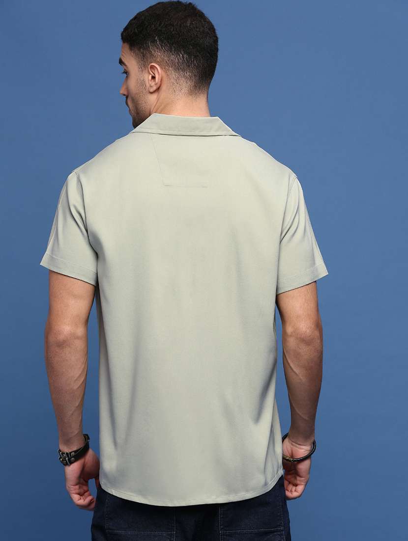 men collared solid casual shirt - 21514705 -  Standard Image - 3