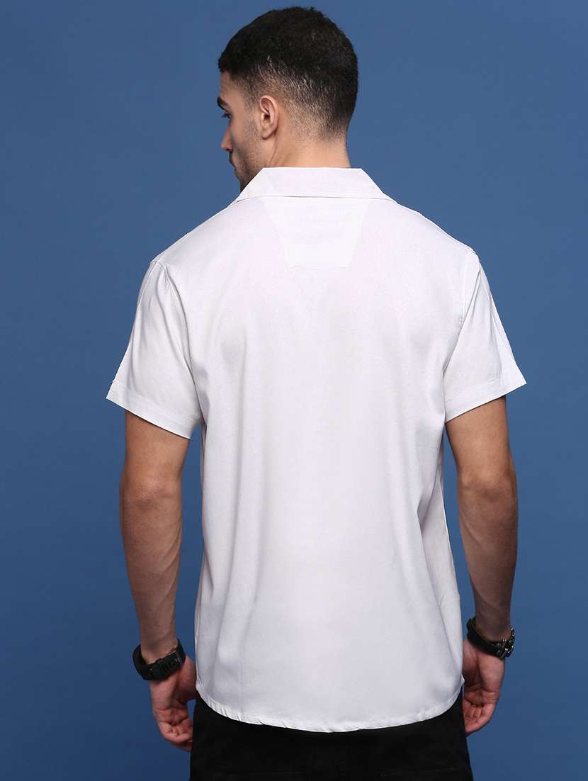men white solid casual shirt - 21514708 -  Standard Image - 3