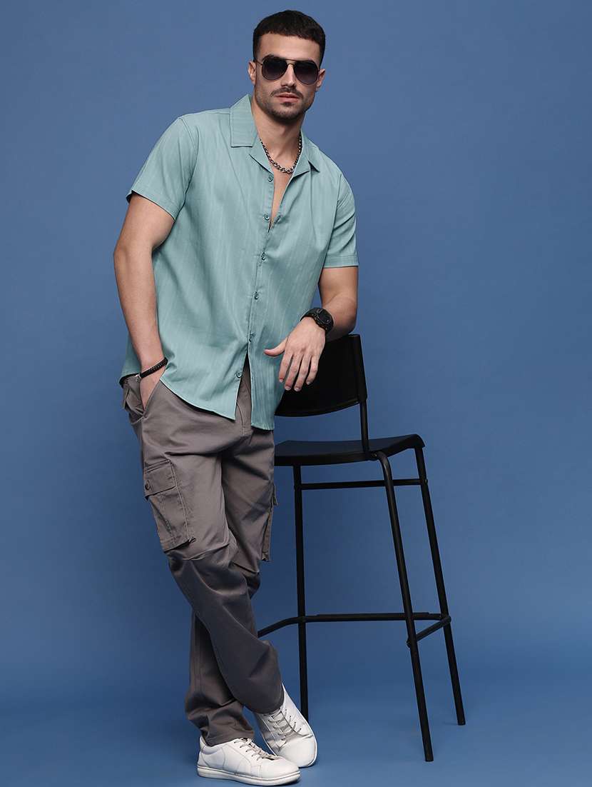 men collared solid casual shirt - 21514713 -  Standard Image - 5