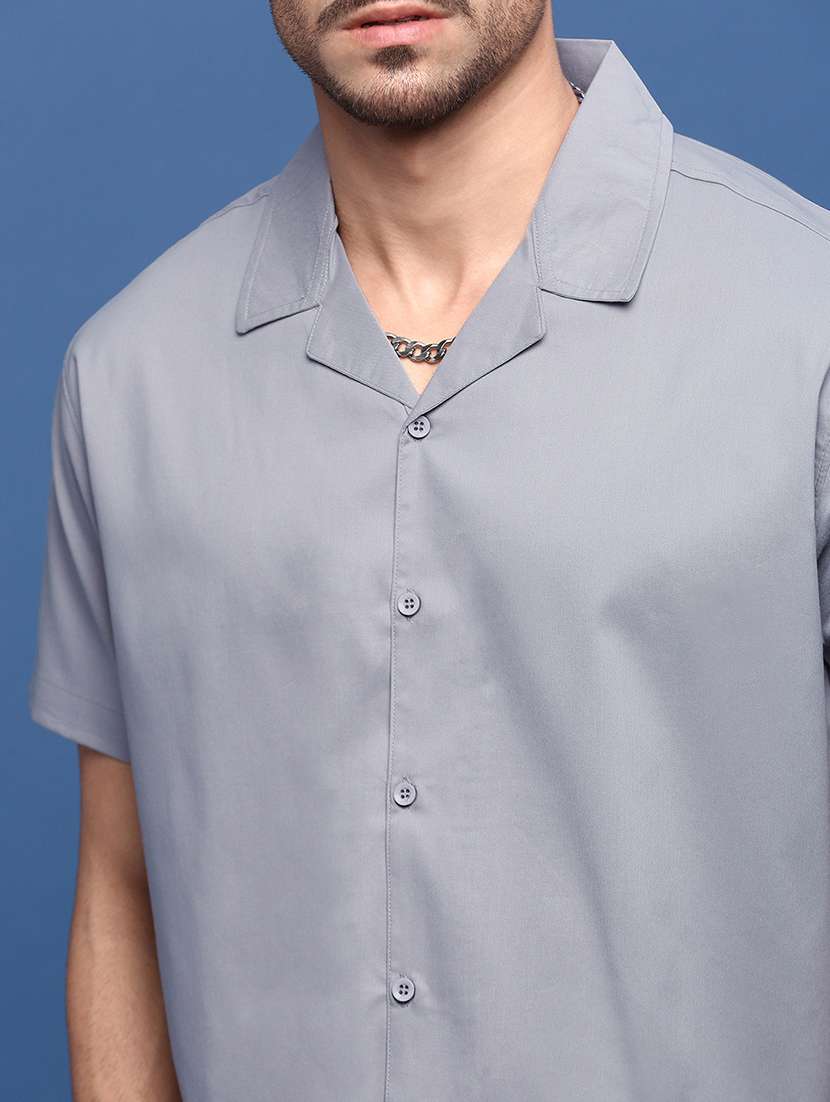 men solids short sleeves casual shirts - 21514723 -  Standard Image - 5