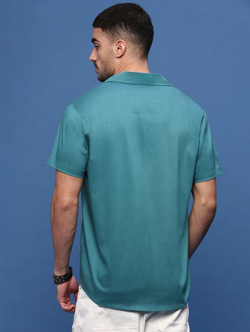 men collared solid casual shirt - 21514725 -  Standard Image - 3