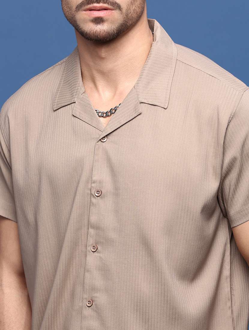 men brown cotton blend casual shirt - 21514728 -  Standard Image - 5