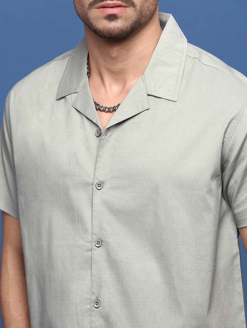men collared solid casual shirt - 21514735 -  Standard Image - 5