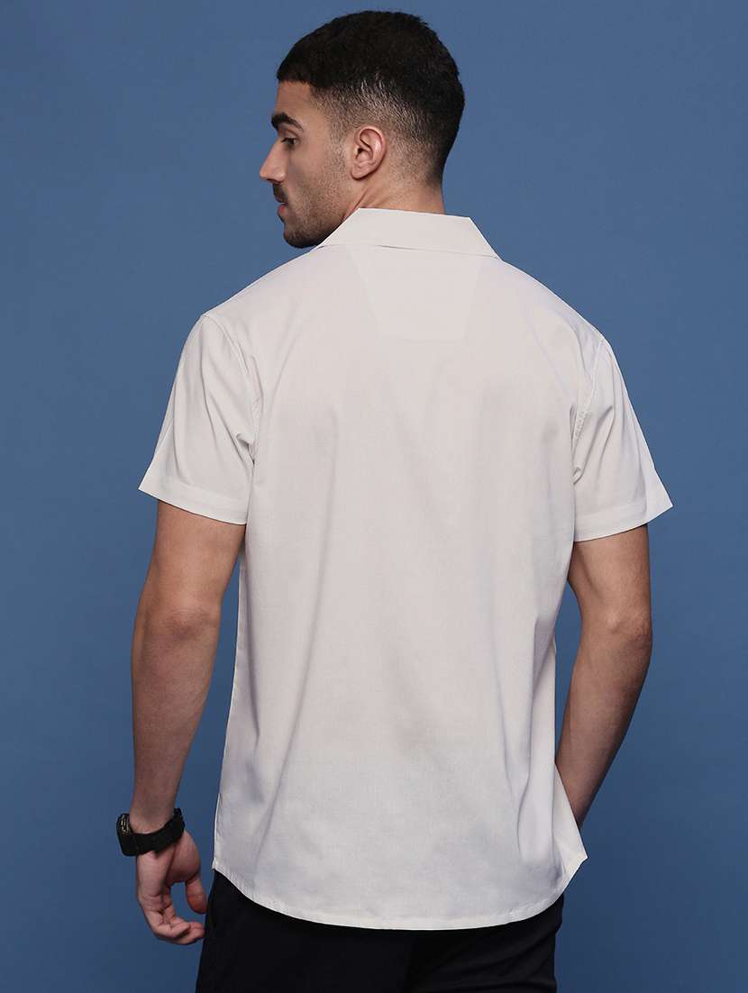 men white cotton blend casual shirt - 21514738 -  Standard Image - 3