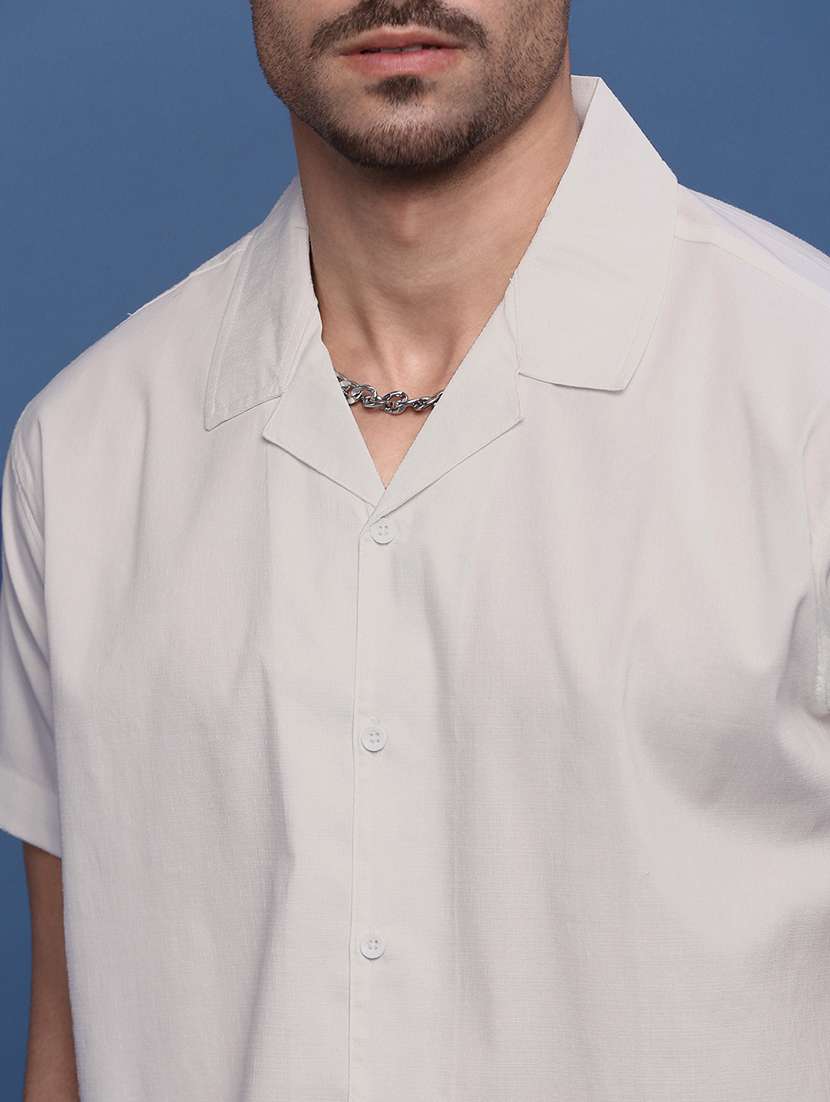 men white cotton blend casual shirt - 21514738 -  Standard Image - 5