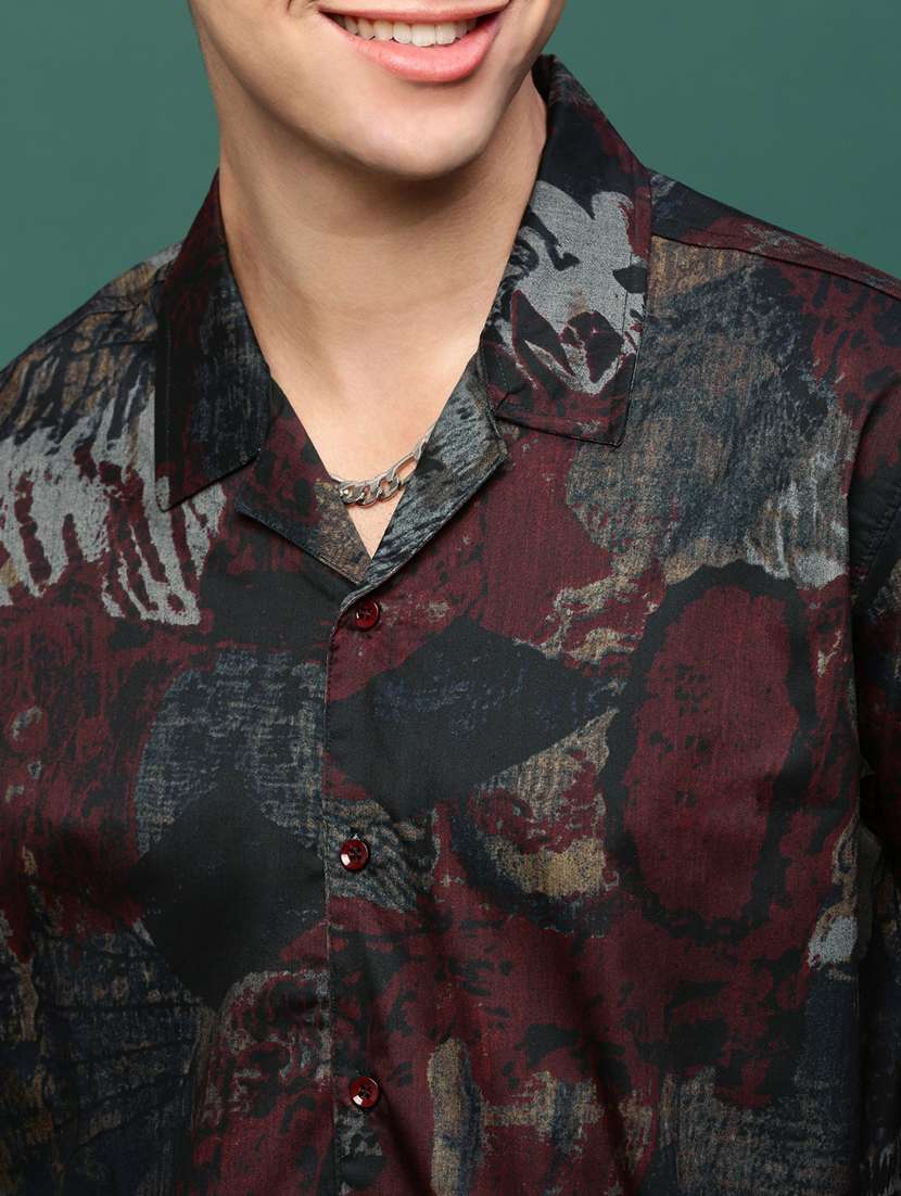men printed short sleeves casual shirts - 21514740 -  Standard Image - 5