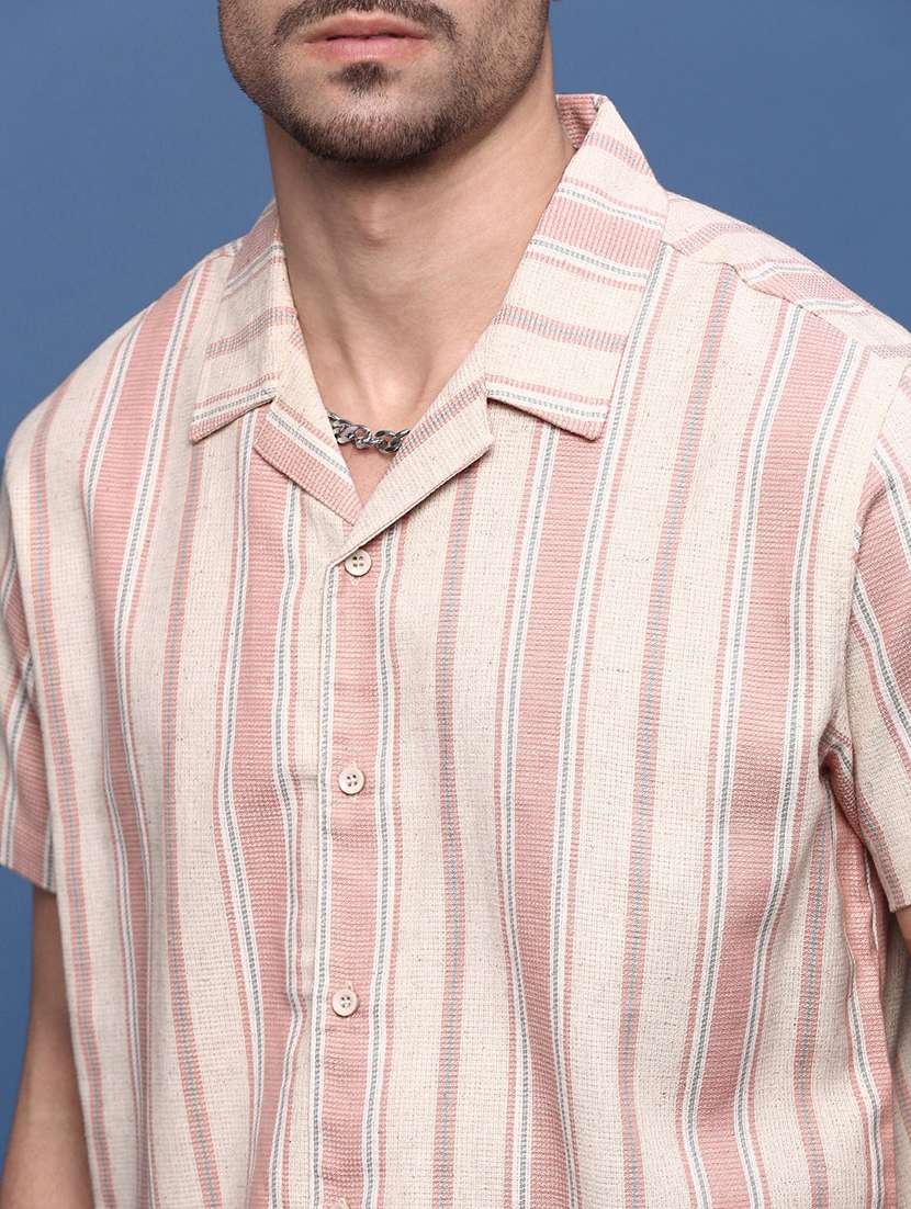 men collared stripes casual shirt - 21514747 -  Standard Image - 5