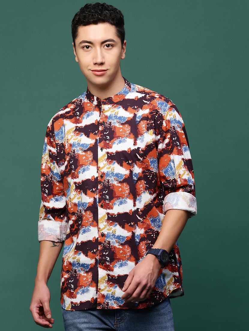 men printed long sleeves casual shirts - 21514750 - Zoom Image - 0