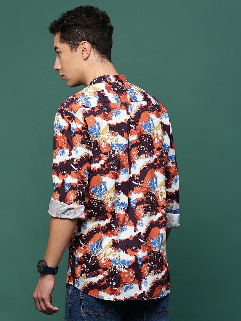 men printed long sleeves casual shirts - 21514750 - Standard Image - 3