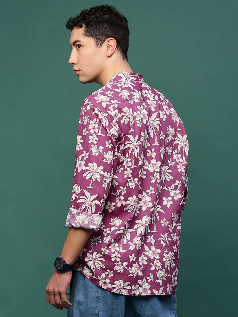 men long sleeve printed casual shirt - 21514751 -  Standard Image - 3
