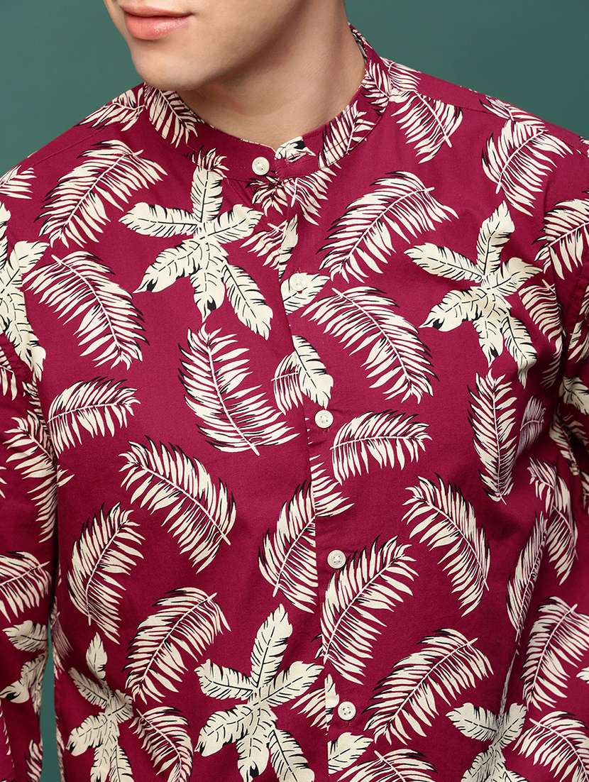 men maroon cotton blend casual shirt - 21514754 -  Standard Image - 5