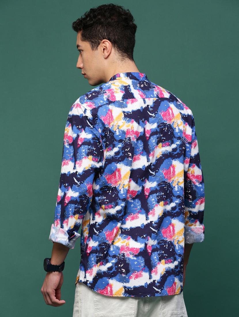 men blue printed casual shirt - 21514756 - Standard Image - 3
