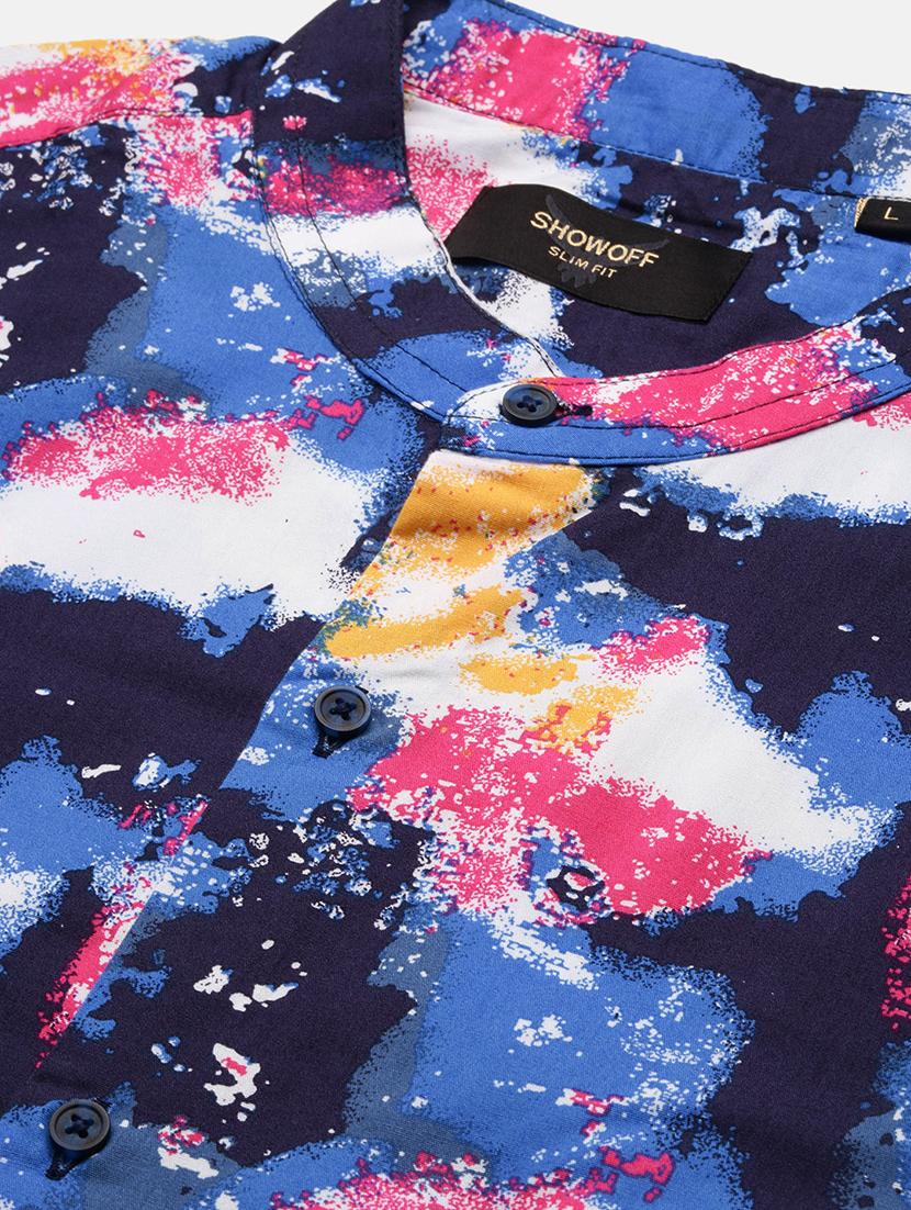 men blue printed casual shirt - 21514756 - Standard Image - 8
