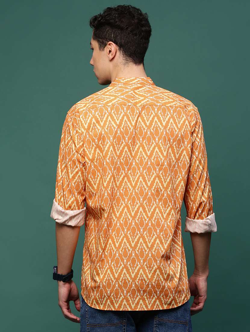 men long sleeve printed casual shirt - 21514757 -  Standard Image - 3