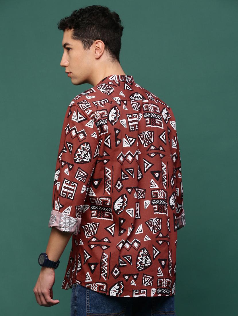 men brown cotton blend casual shirt - 21514762 - Standard Image - 3