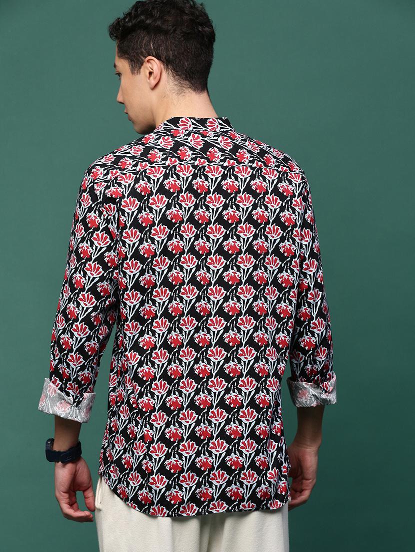men printed long sleeve casual shirt - 21514767 - Standard Image - 3