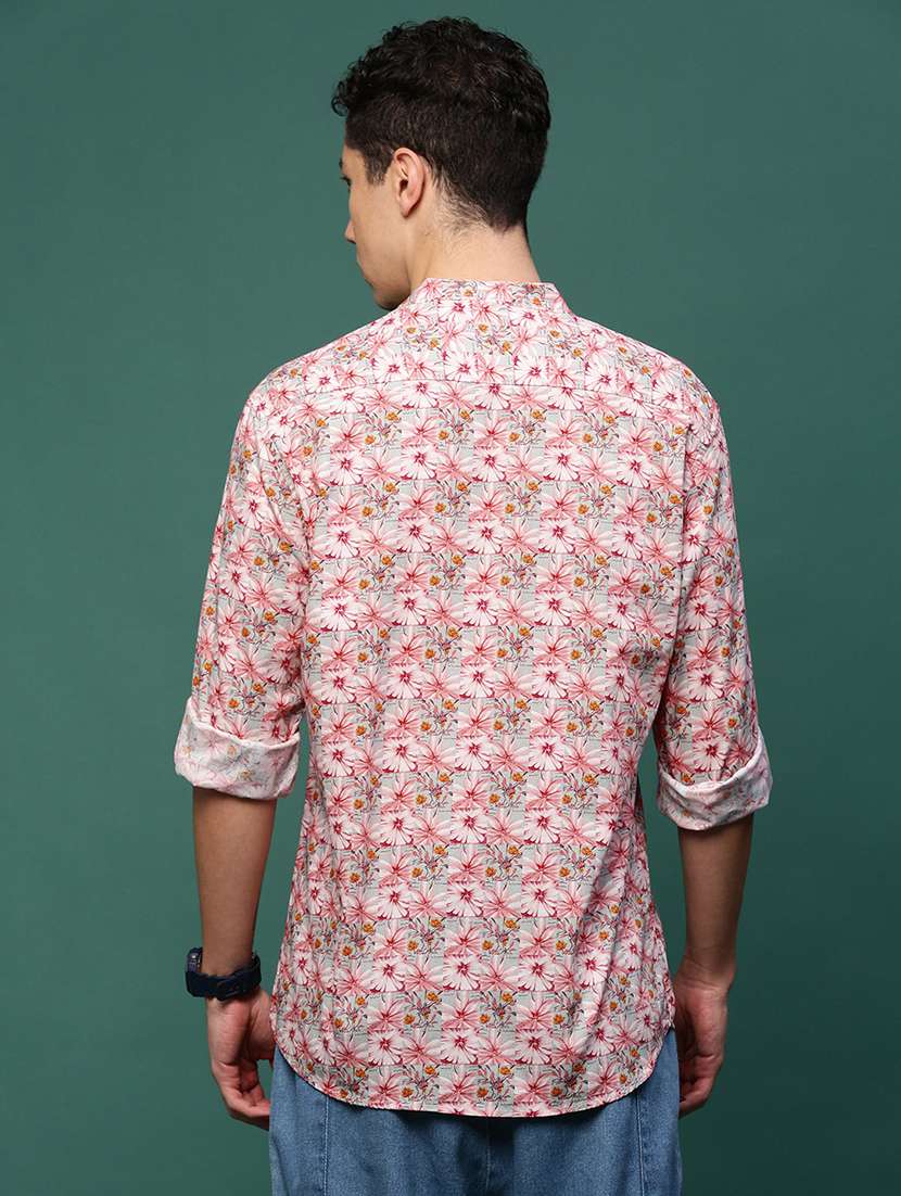 men florals long sleeves casual shirts - 21514768 -  Standard Image - 3