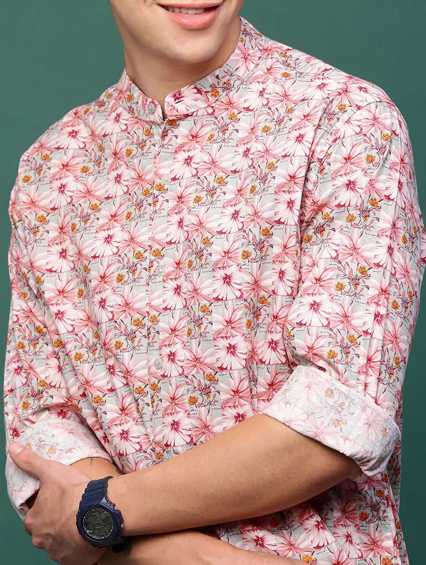 men florals long sleeves casual shirts - 21514768 -  Standard Image - 5