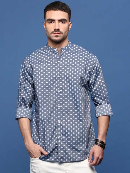 men polka dots long sleeves casual shirts - 21514773 -  Standard Image - 0
