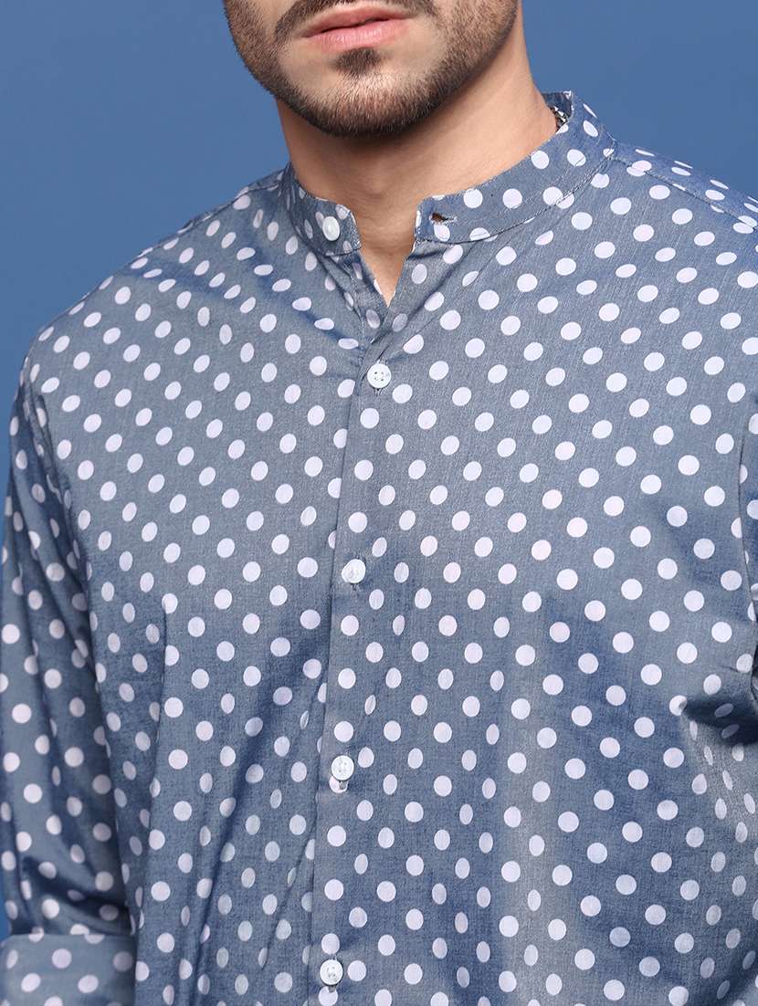 men polka dots long sleeves casual shirts - 21514773 -  Standard Image - 5