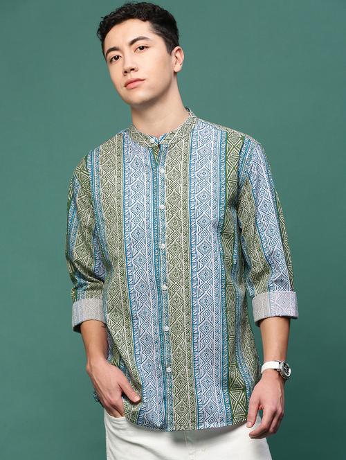 men long sleeve printed casual shirt - 21514775 -  Standard Image - 0