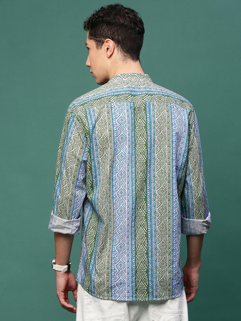 men long sleeve printed casual shirt - 21514775 - Standard Image - 3