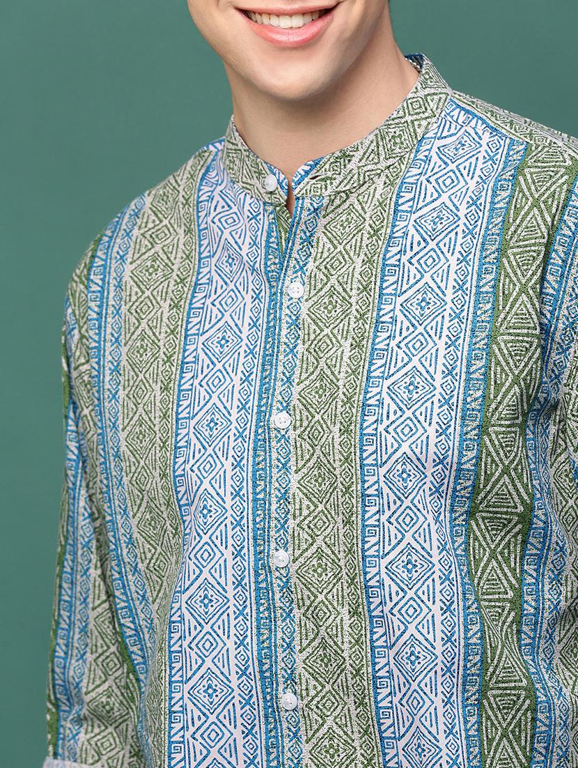 men long sleeve printed casual shirt - 21514775 - Standard Image - 5