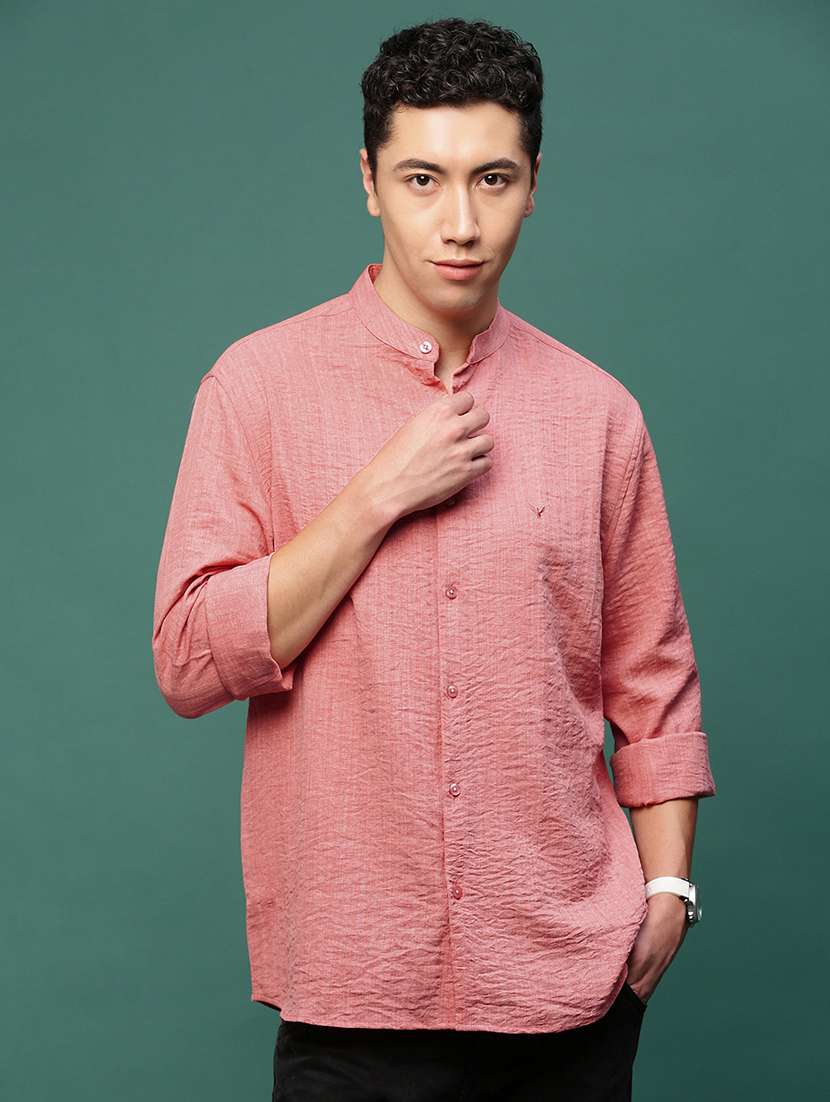 men long sleeve solid casual shirt