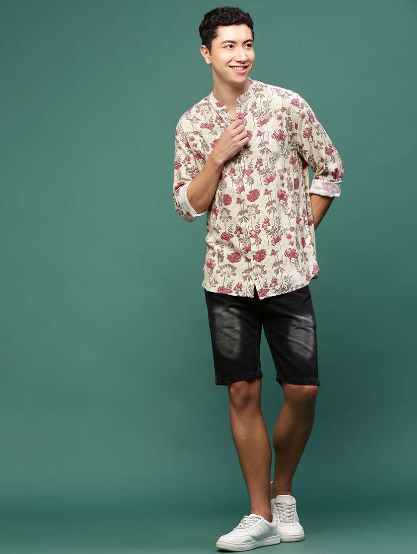 men long sleeve printed casual shirt - 21514785 -  Standard Image - 5