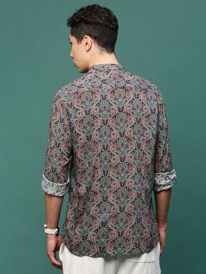 men navy blue cotton blend casual shirt - 21514792 -  Standard Image - 3